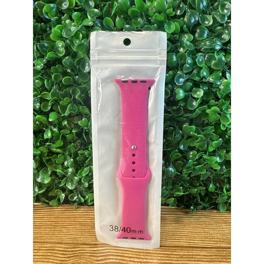 New Hot Pink Silicone Smart Watch Band Compatible  Apple Watch 38mm 40mm Gift